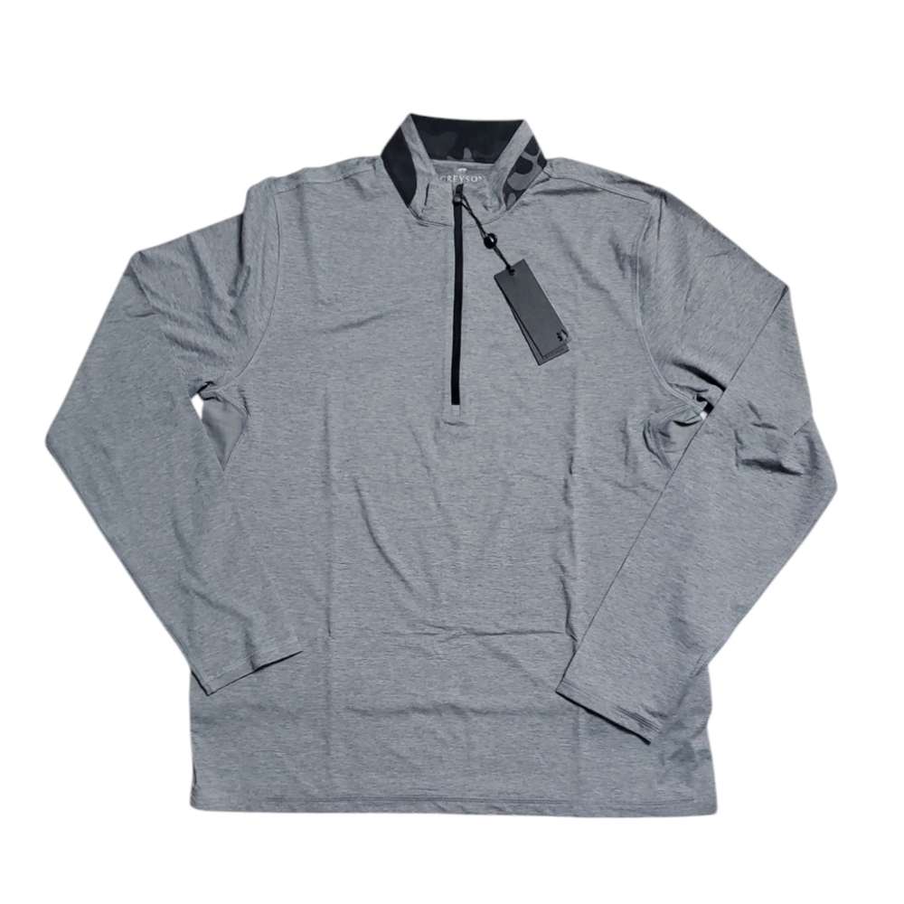 Men's Greyson Golf Pullover Guide Sport 1/4 Zip Light Heather Grey Size L NWT